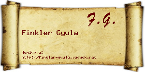 Finkler Gyula névjegykártya
